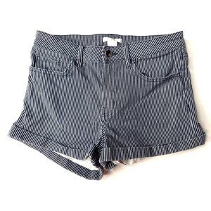 H&M Womens Striped Denim Shorts Size 4